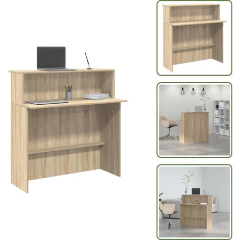 The Living Store Mostrador de recepción Roble Sonoma 100x50x103,5 cm Madera de ingeniería - Mostrador de oficina