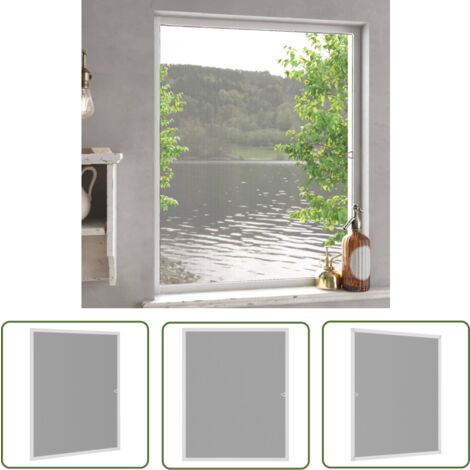 The Living Store Moustiquaire pour fenêtres Blanc 80x100 cm - Moustiquaire Fenêtre - Protection Insecte - Filet Anti-mouche - Moustiquaire Blanche - Moustiquaire Adaptable