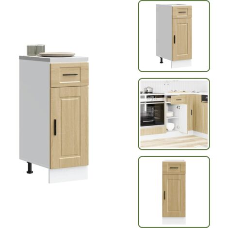 The Living Store Mueble bajo de cocina porto roble sonoma madera reconstituida - Almacenamiento bajo cocina