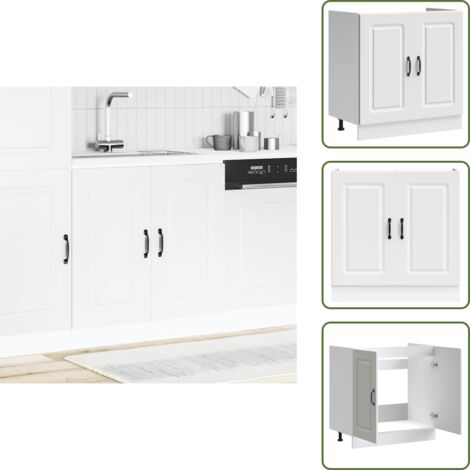 The Living Store Mueble bajo para fregadero Kalmar blanco 80x46x81,5 cm - Almacenamiento en cocina