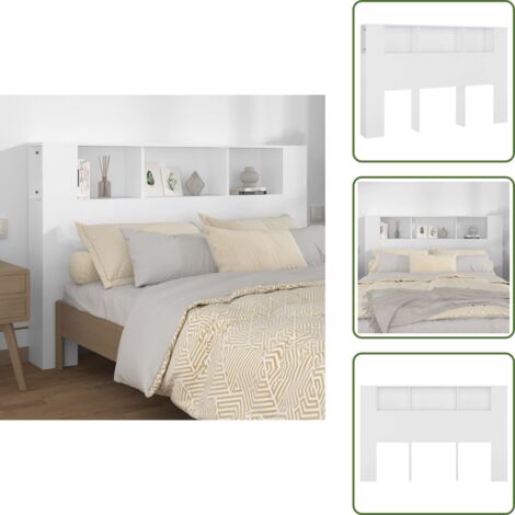 The Living Store Mueble cabecero blanco 160x18,5x104,5 cm - Mueble de dormitorio