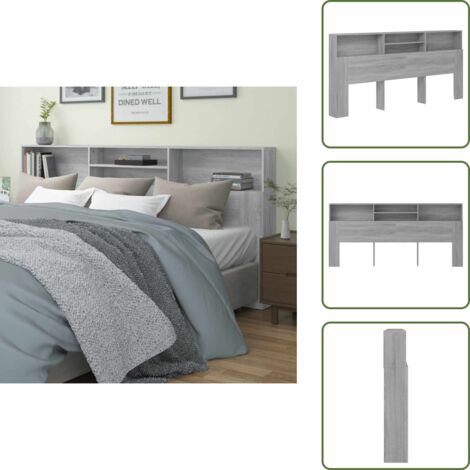 The Living Store Mueble cabecero color gris Sonoma 220x19x103,5 cm - Mueble de dormitorio