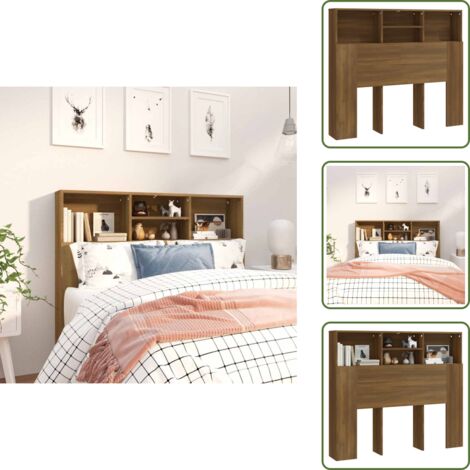 The Living Store Mueble cabecero marrón roble 120x19x103,5 cm - Mueble de dormitorio