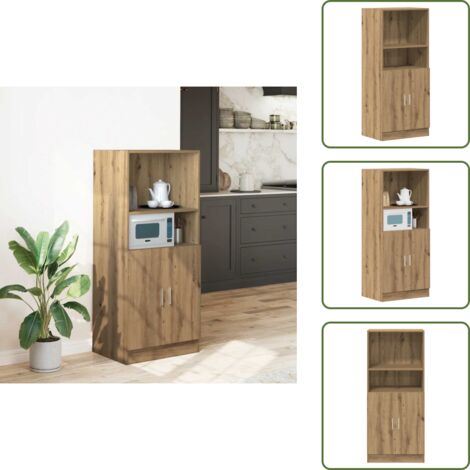 The Living Store Mueble cocina madera ingeniería roble artisan 57x41,5x131,5 cm - Muebles cocina