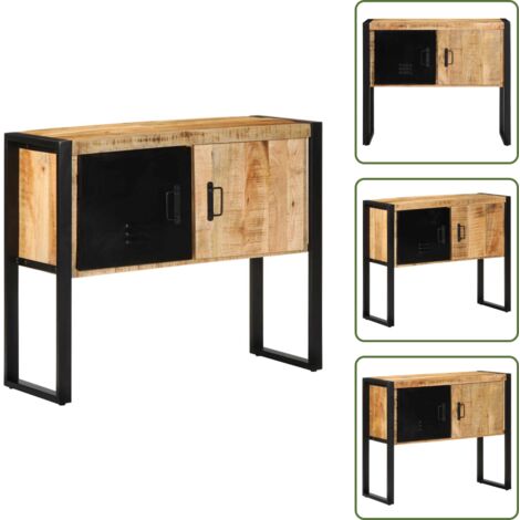 The Living Store Mueble consola madera maciza de mango 90x35x75 cm - Madera maciza