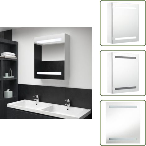 The Living Store Mueble de baño con espejo LED 50x13,5x60 cm - Espejo LED