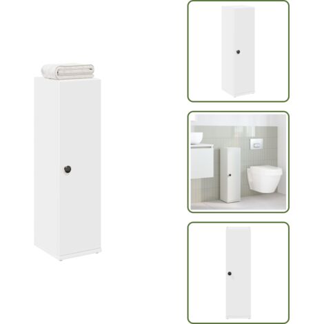 The Living Store Mueble de baño con portarrollos blanco 20,5x22x72 cm - Mueble de baño