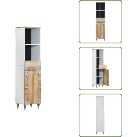 The Living Store Mueble de baño madera maciza de mango 38x33,5x160 cm - Mueble de baño