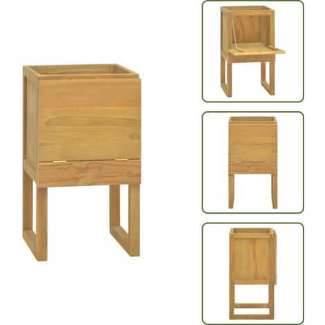The Living Store Mueble de baño madera maciza de teca 41x40x75 cm - Mueble de baño