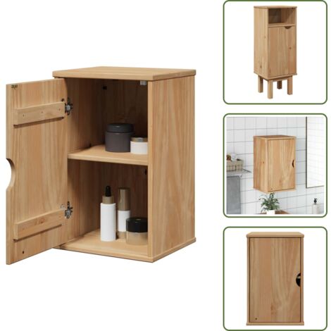 The Living Store Mueble de baño OTTA madera maciza de pino 35x30x55 cm - Mueble de baño