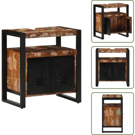 The Living Store Mueble de baño para lavabo madera maciza reciclada 55x35x60 cm - Mueble de lavabo