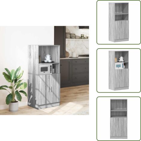 The Living Store Mueble de cocina madera ingeniería gris sonoma 57x41,5x131,5 cm - Mueble de cocina