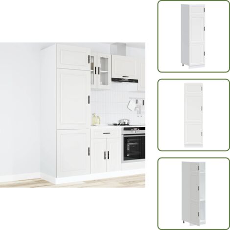 The Living Store Mueble de cocina Porto de madera contrachapada blanca - Muebles de cocina