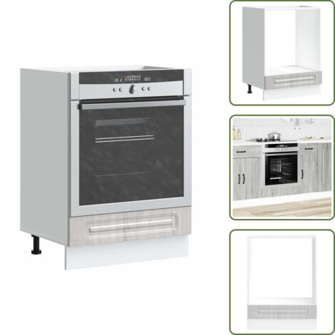 The Living Store Mueble de horno Kalmar gris sonoma madera reconstituida - Horno