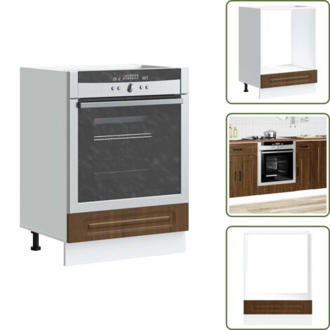 The Living Store Mueble de horno Kalmar marrón roble madera reconstituida - Horno