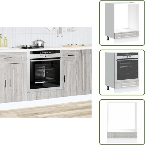 The Living Store Mueble de horno Porto gris sonoma madera reconstituida - Horno de cocina