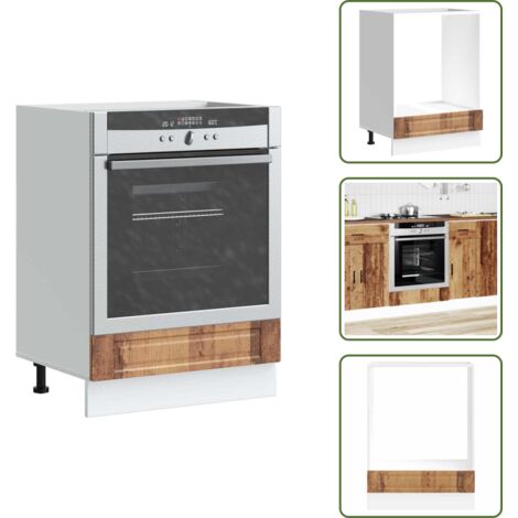 The Living Store Mueble de horno Porto madera vieja madera reconstituida - Horno de cocina