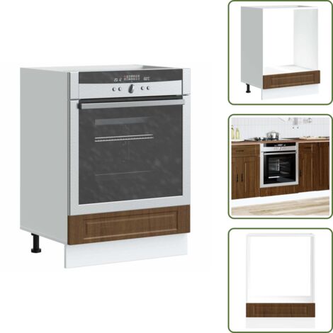 The Living Store Mueble de horno Porto marrón roble madera reconstituida - Madera de ingeniería