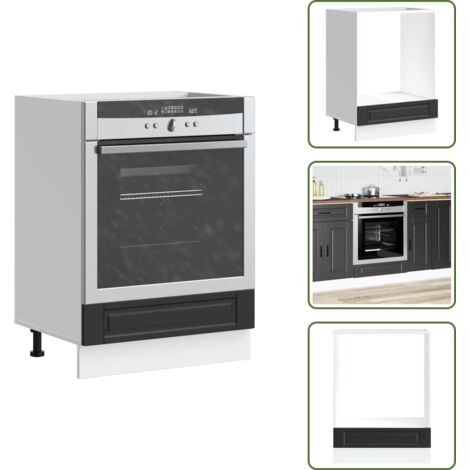 The Living Store Mueble de horno Porto negro madera reconstituida - Horno de cocina