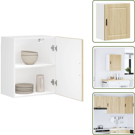 The Living Store Mueble de pared cocina madera contrachapada Porto roble sonoma - Muebles de cocina