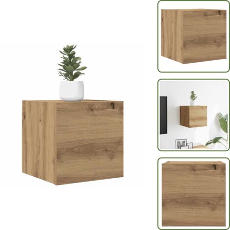 The Living Store Mueble de pared para TV roble artisan 30,5x30x30 cm - Mueble de TV