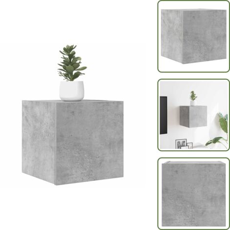 The Living Store Mueble de salón de pared gris hormigón 30,5x30x30 cm - Mueble de TV