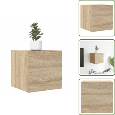 The Living Store Mueble de salón de pared roble Sonoma 30,5x30x30 cm - Mueble de TV