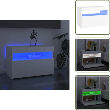The Living Store Mueble de TV con luces LED blanco 60x35x40 cm - Luz LED