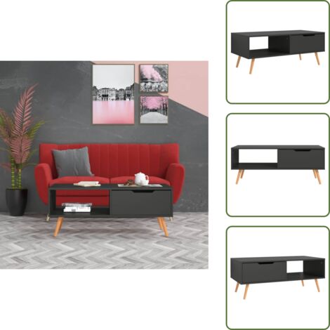 The Living Store Mueble de TV madera de ingeniería gris 100x49,5x43 cm - Mesa de TV