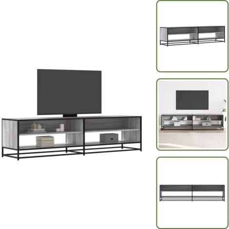 The Living Store Mueble de TV madera de ingeniería gris Sonoma 180,5x40x46 cm - Madera de ingeniería