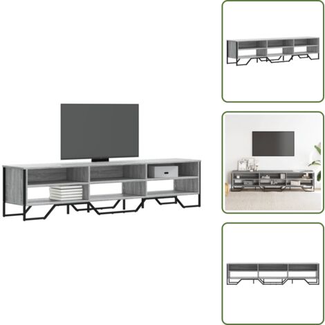 The Living Store Mueble de TV madera de ingeniería gris Sonoma 180x34x41 cm - Madera de ingeniería