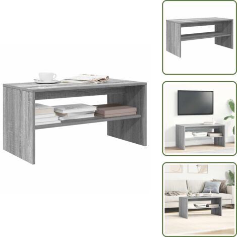 The Living Store Mueble de TV madera de ingeniería gris Sonoma 80x40x40 cm - Mesa de café