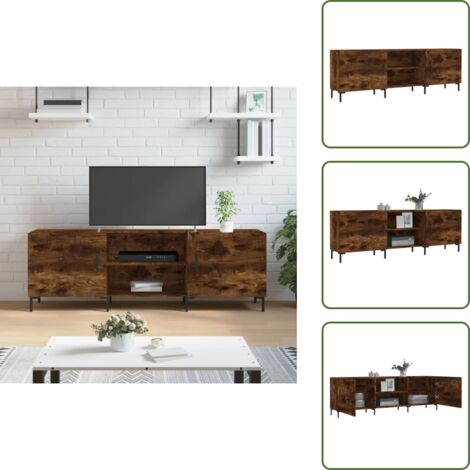 The Living Store Mueble de TV madera de ingeniería roble ahumado 150x30x50 cm - Madera contrachapada