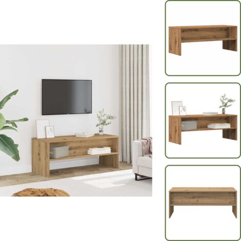 The Living Store Mueble de TV madera de ingeniería roble artisan 100x40x40 cm - Madera de ingeniería