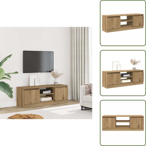 The Living Store Mueble de TV madera de ingeniería roble artisan 102x30x36 cm - Mueble de TV roble