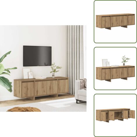 The Living Store Mueble de TV madera de ingeniería roble artisan 120x30x40,5 cm - Madera de ingeniería