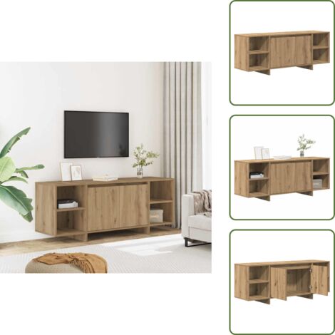 The Living Store Mueble de TV madera de ingeniería roble artisan 130x35x50 cm - Madera de ingeniería
