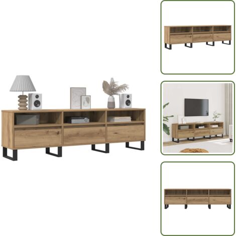 The Living Store Mueble de TV madera de ingeniería roble artisan 150x30x44,5 cm - Madera contrachapada