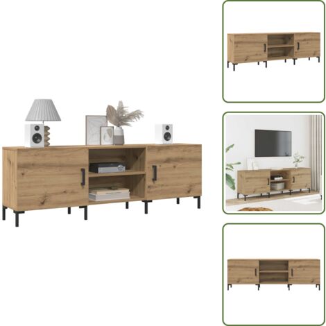 The Living Store Mueble de TV madera de ingeniería roble artisan 150x30x50 cm - Madera contrachapada