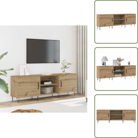 The Living Store Mueble de TV madera de ingeniería roble artisan 150x30x50 cm - Madera contrachapada