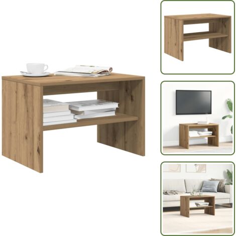 The Living Store Mueble de TV madera de ingeniería roble artisan 60x40x40 cm - Mesa de café