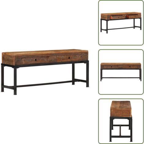 The Living Store Mueble de TV madera maciza reciclada 110x30x46 cm - Madera reciclada