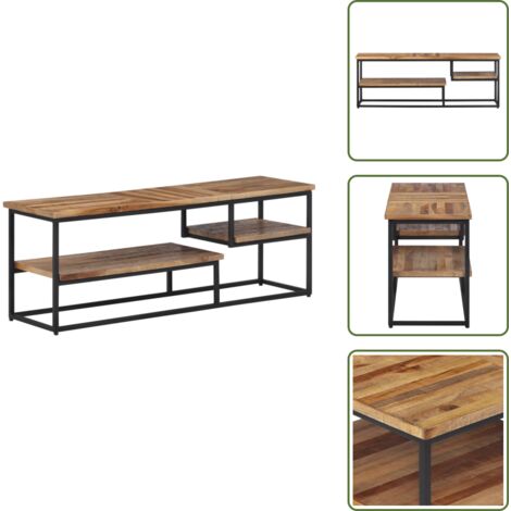 The Living Store Mueble de TV teca maciza reciclada 110x30x39 cm - Teca reciclada
