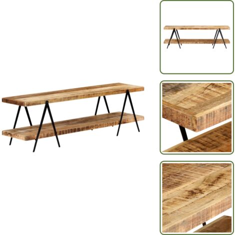 The Living Store Mueble para TV de madera maciza de mango 160x40x50 cm - Madera maciza