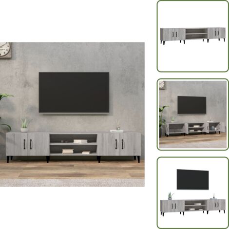 The Living Store Mueble para TV madera contrachapada gris Sonoma 180x31,5x40 cm - Madera contrachapada
