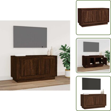 The Living Store Mueble para TV madera contrachapada roble marrón 80x35x45 cm - Madera contrachapada