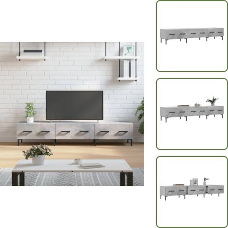 The Living Store Mueble para TV madera de ingeniería gris hormigón 150x36x30 cm - Madera contrachapada