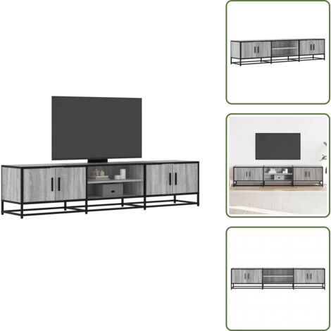 The Living Store Mueble para TV madera de ingeniería gris Sonoma 180x35x41 cm - Madera de ingeniería