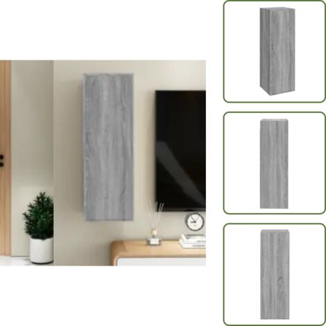 The Living Store Mueble para TV madera de ingeniería gris Sonoma 30,5x30x90 cm - Mueble colgante