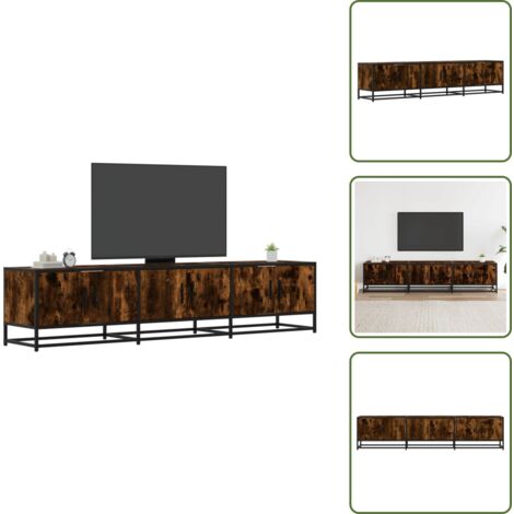 The Living Store Mueble para TV madera de ingeniería roble ahumado 180x35x41 cm - Madera de ingeniería